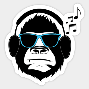 Jamming Gorilla- Blue Sticker